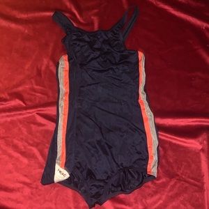 Vintage HEAD Navy Nylon Gymnastics Suit or Bathing Suit Size Medium